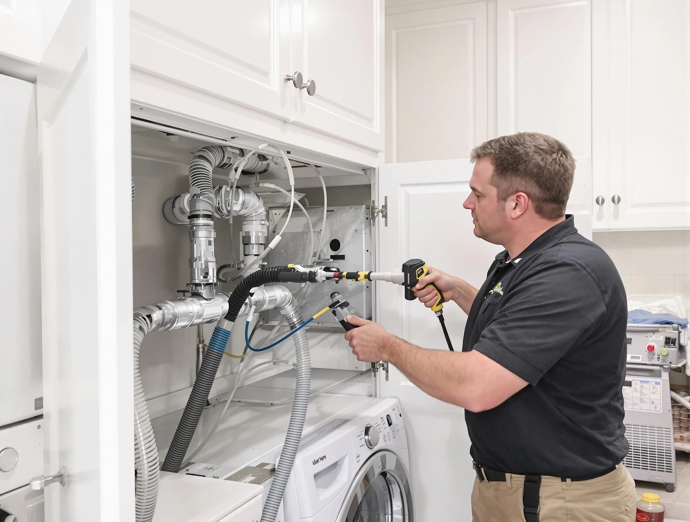 Woodmoor Dryer Vent Cleaning professional removing severe blockage from a clogged dryer vent in Woodmoor