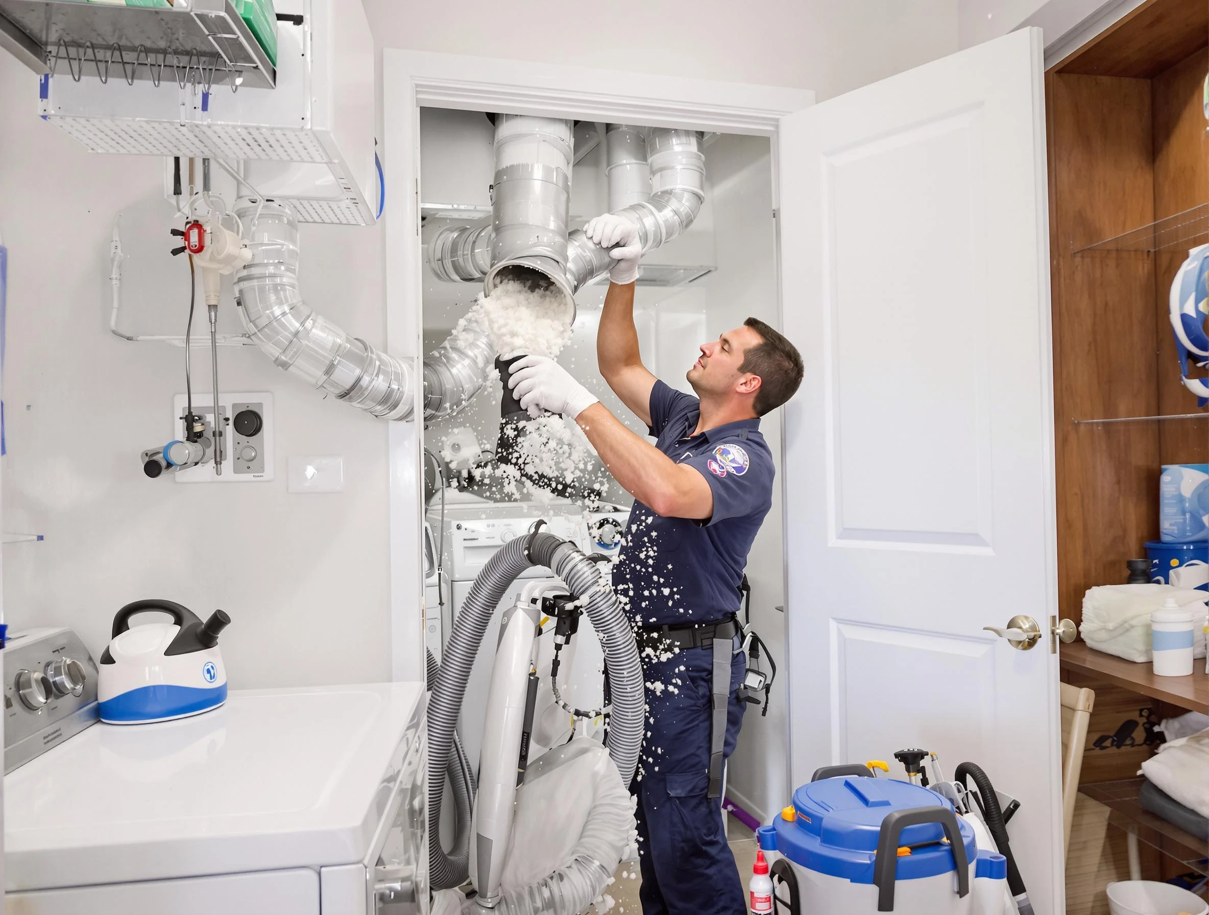 Woodmoor Dryer Vent Cleaning technician delivering thorough residential dryer vent cleaning service in Woodmoor
